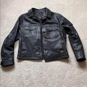 Black leather jacket